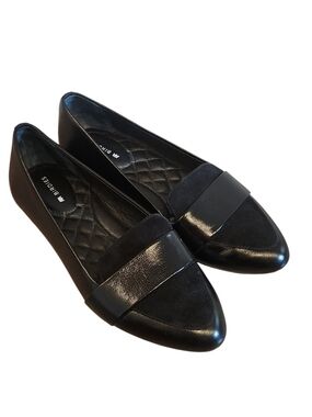 Birdies The Sparrow Pointed Toe Slip On Leather Suede Loafers Black Licorice 6